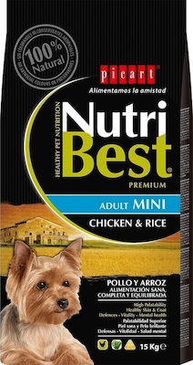 Picart NutriBest Premium Adult Mini 10kg Dry Food for Adult Dogs of Small Breeds with Chicken and Rice