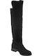 Suede Over the Knee Women's Boots Black
