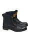 UrbanFly 5418 Men's Leather Military Boots Black