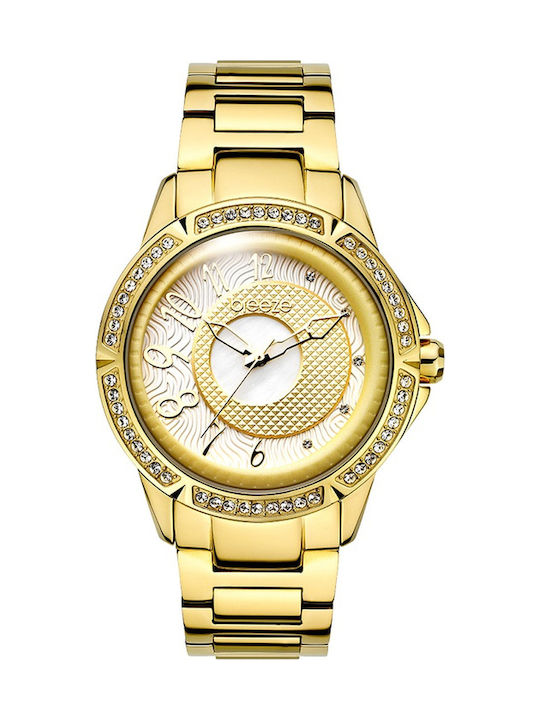 Breeze Midnight Swing Watch with Gold Metal Bracelet