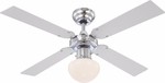 Globo Lighting Champion Ceiling Fan 106.6cm with Light and Remote Control Silver