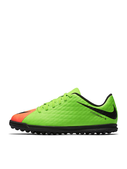 Nike HYPERVENOM PHADE TF Ghete De Fotbal Pentru Copii Cu Talpă Cu Crampoane Verzi