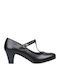 Ragazza Leder Pumps mit Chunky mittelhohem Absatz Schwarz