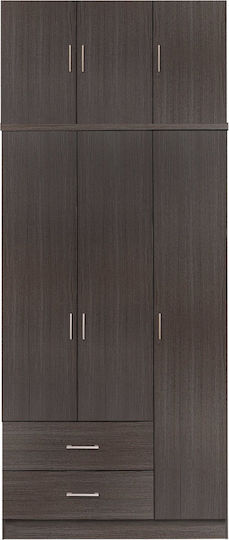 Triple Door Wardrobe with Loft Zebrano 89.2x42x241cm