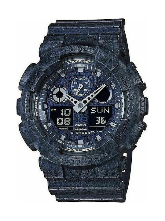 Casio G-Shock Ceas Cronograf Baterie cu Albastru Curea de cauciuc