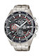 Casio Edifice Men's Watch 49mm Chronograph Battery with Silver Metal Bracelet