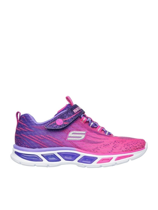 Skechers Kids Sports Shoes Running Ombre & 3D Print Lighted Gore Fuchsia