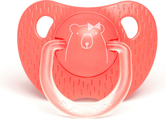 Suavinex Bear Schnuller Silikon mit Etui Koralle für 18+ Monate