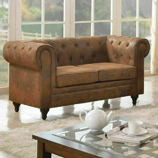 Chesterfield Two-Seater Couch Antique Camel 150x82x77cm