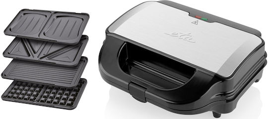ETA Sorento 3151 90010 Sandwich Maker with Removable Plates for 2 Sandwiches 900W Inox