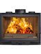 Salgueda Selenic E054 Wood Cassette Fireplace Insert Fan Heater Air Duct Connection with Straight Window 14kW