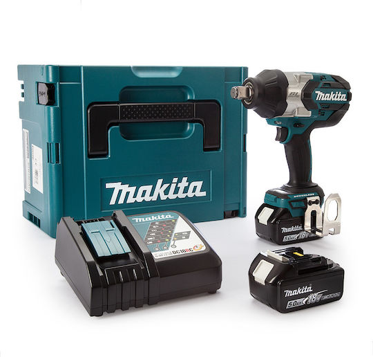 Makita Brushless Impact Wrench Battery 18V 2x5Ah with Socket 3/4"