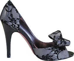 Paris Hilton Senorita Peep Toe Γόβες με Τακούνι Στιλέτο Γκρι Paris Hilton Senorita Peep Toe Γόβες με Τακούνι Στιλέτο Γκρι