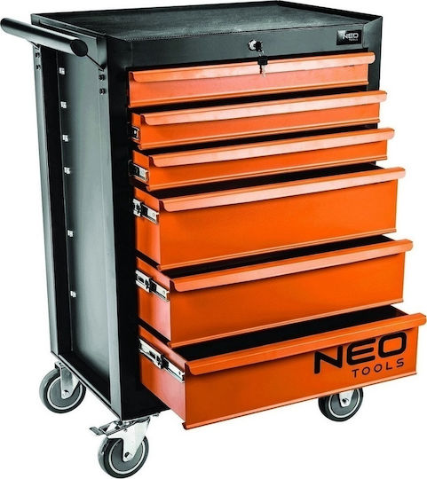 Neo Tools Τροχήλατος Μεταλλικός Εργαλειοφόρος με 6 Συρτάρια Π68xΒ46xΥ103εκ.