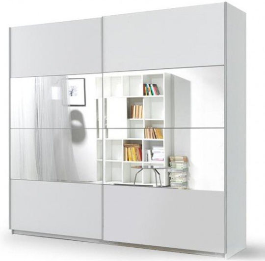 Doppeltür Schieben mit Spiegel Delta II 200x61x210cm Weiß