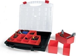 Tayg 430/80/25 Tool Compartment Organiser 13 Slot with Removable Box Red 43x37x8.5cm