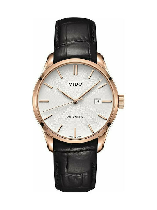 Mido Belluna II Watch Automatic with Black Leather Strap