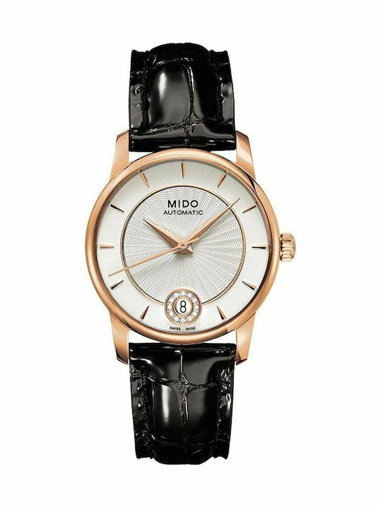 Mido Baroncelli II Γυναικείο Ρολόι 33mm Αυτόματο με Μαύρο Δερμάτινο Λουράκι