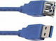 USB 3.0 Kabel USB-A-Stecker - USB-A-Buchse Blau 5m 04.001.0295