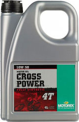 Motorex Cross Power 4T Συνθετικό Λάδι Μοτοσυκλέτας για Τετράχρονους Κινητήρες 10W-50 4lt