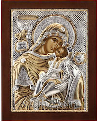 Virgin Mary Sweetheart Silver Icon (Gold plated) 20x16cm