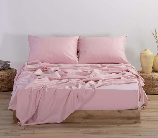 Nef-Nef Homeware Basic Υπέρδιπλο 160x200+30εκ. με Λάστιχο 1011 Pink