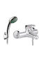 Pyramis Folk Mixing Bathtub Shower Faucet Complete Set Silver 98090201