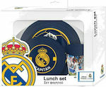 Feeding Set Real Madrid made of Plastic Blue 3pcs