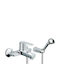 Eurorama Klint Mixing Bathtub Shower Faucet Complete Set Silver 142210