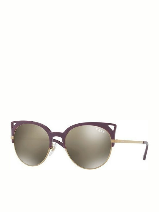 Vogue Women's Sunglasses with Burgundy Frame and Brown Mirrored Lenses VO 5137S 2539/5A