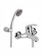 Ottone Meloda Olympia Mixing Bathtub Shower Faucet Complete Set Silver