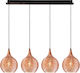 Viokef Fiona Pendant Suspension Rail for 4 Bulbs E27 Bronze