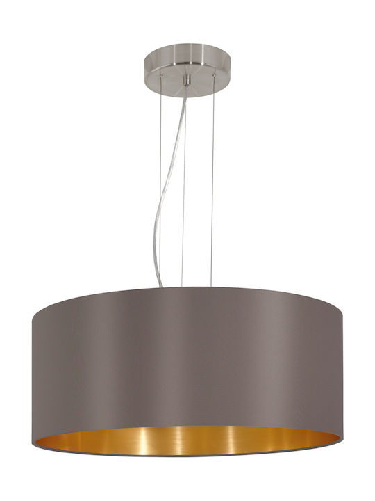 Eglo Maserlo Μοντέρνο Κρεμαστό Φωτιστικό Τρίφωτο με Ντουί E27 σε Καφέ Χρώμα