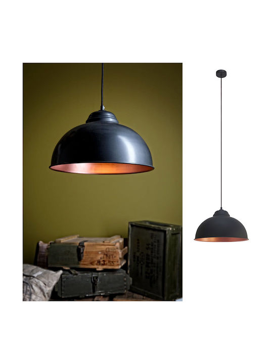 Eglo Truro Pendant Light Black Bell with Socket E27 110x37cm
