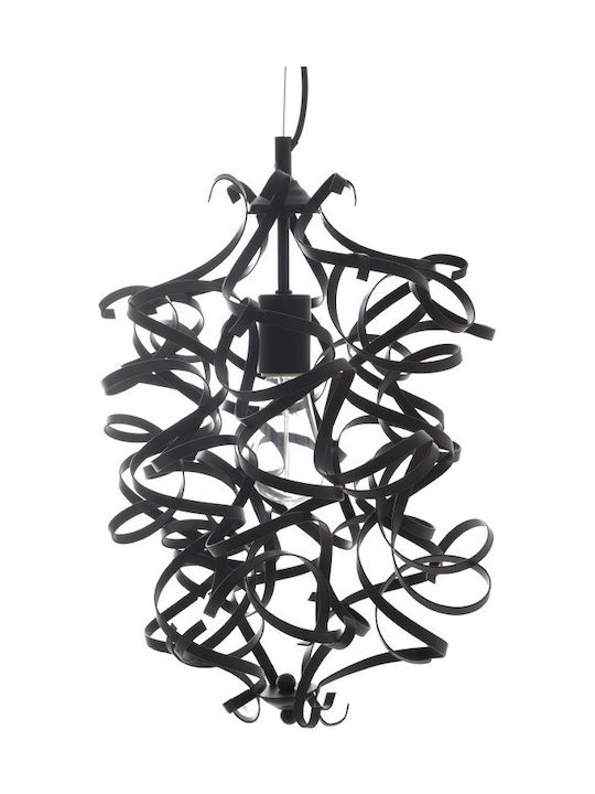 Inart Pendant Light Single-Light for Socket E27 Black