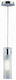 Ideal Lux Flam SP1 Small Κρεμαστό Φωτιστικό Ασημί με Ντουί E27 8x36εκ.