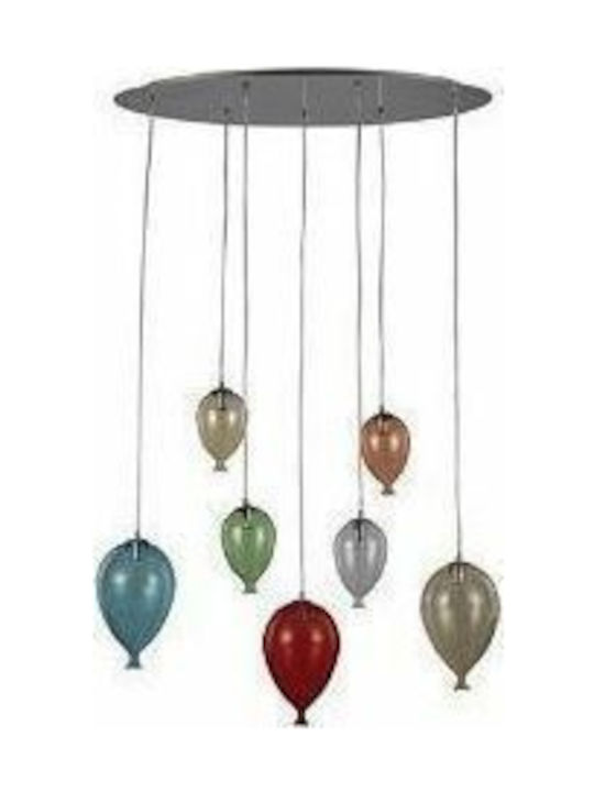 Ideal Lux CLOWN SP7 Pendant Chandelier for 7 Bulbs G9 Multicolour