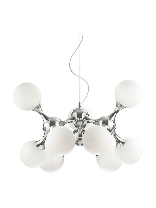 Ideal Lux Nodi SP9 Pendant Chandelier for 9 Bulbs E14, E.14 Silver