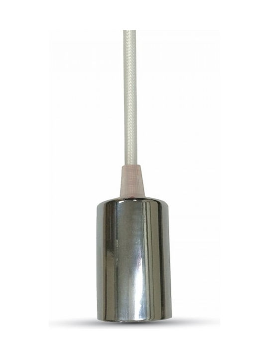 V-TAC Μοντέρνο Κρεμαστό Φωτιστικό Μονόφωτο με Ντουί E27 σε Ασημί Χρώμα