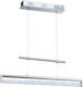 Eglo Cardito Pendant Light LED Rail with Warm to Cool White Light Silver