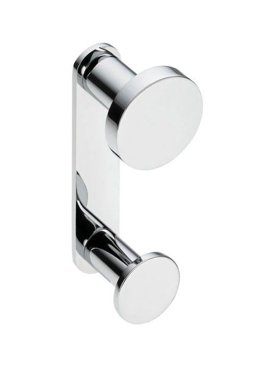 Verdi Lamda Double Wall-Mounted Bathroom Hook ​3.8x11cm Silver
