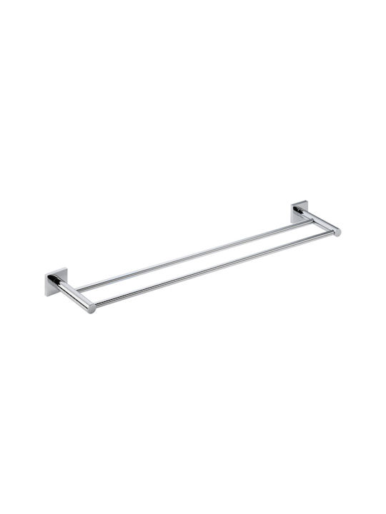 Verdi Delta Double Wall-Mounted Bathroom Rail Silver