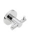 Verdi Sigma Double Wall-Mounted Bathroom Hook Silver