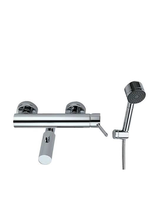 Karag Dalis Mixing Bathtub Shower Faucet Complete Set Silver