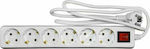 Adeleq 6-Outlet Power Strip 1.5m White