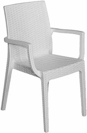 Scaun de exterior Rattan Dafne Alb 54x55x85cm