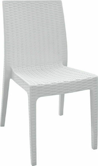 Outdoor-Stuhl Rattan Dafne White 46x55x85εκ.