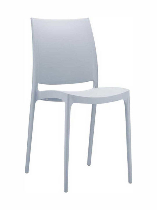 Καρέκλα Εξωτερικού Χώρου Πολυπροπυλενίου Maya Silver Grey 44x50x81εκ.
