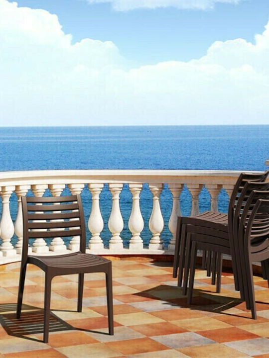 Outdoor-Stuhl Polypropylen Ares Brown 48x58x82εκ.