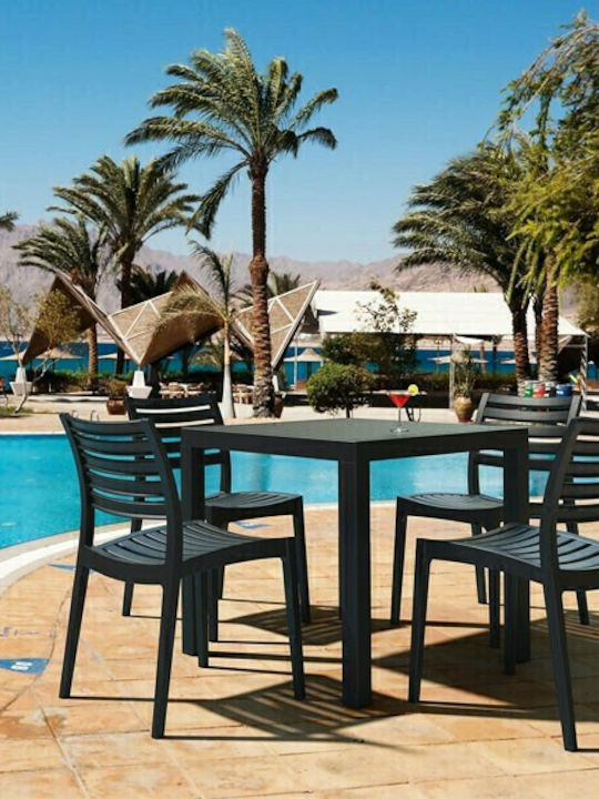 Outdoor-Stuhl Polypropylen Ares Black 48x58x82εκ.